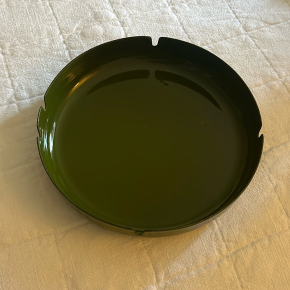 Vintage 1960s Japanese Enameled Ashtray Green Japan Modernist Mid-Century MCM - Picture 2 of 5